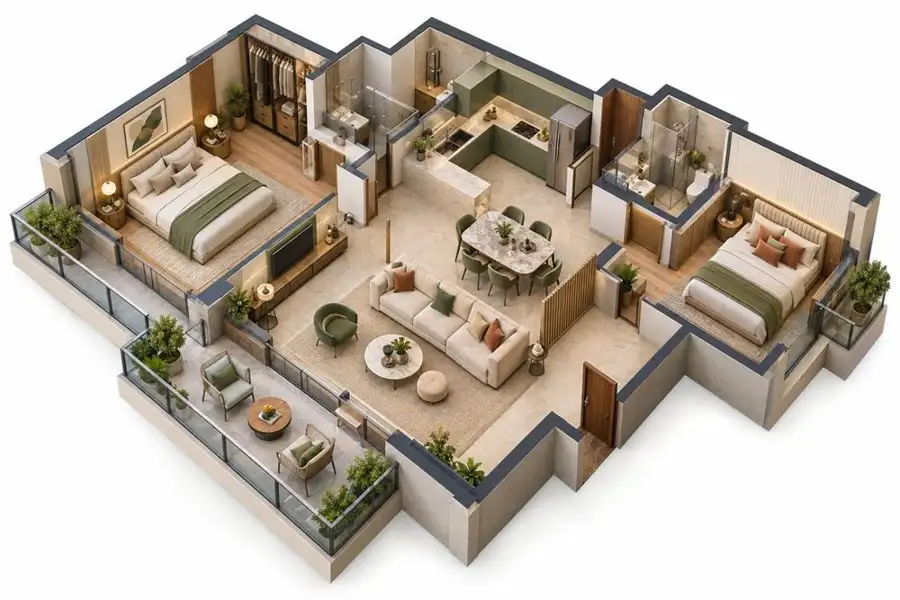 3D Exploded Site Plan concept study 2