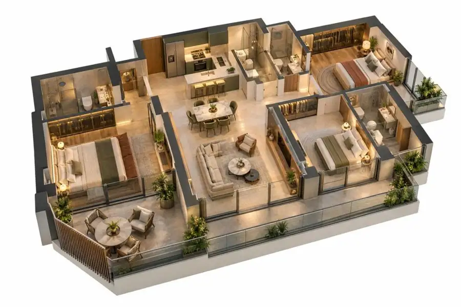 3D Exploded Site Plan concept study 3