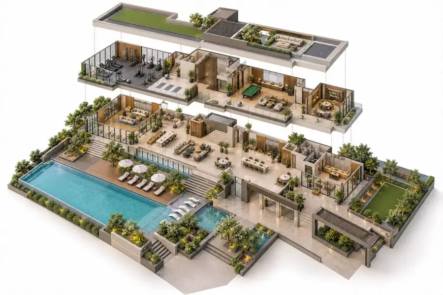 3D Exploded Site Plan concept study 8
