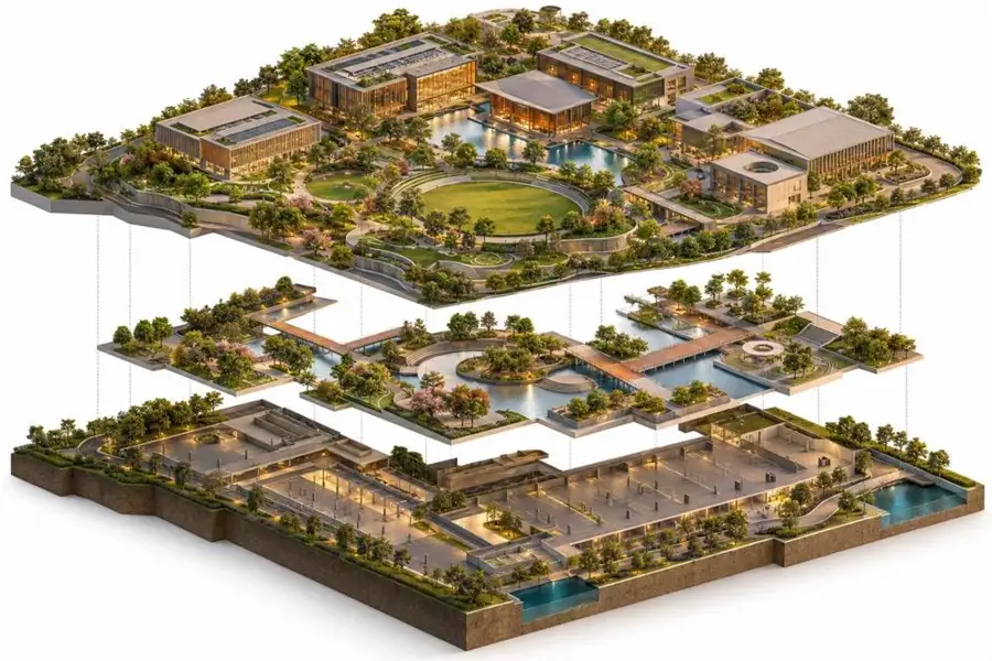 3D Exploded Site Plan concept study 9