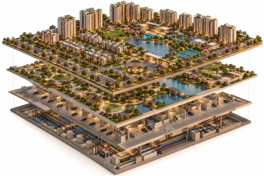 3D Exploded Site Plan concept study 10